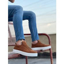 BOA BA0104 Bağcıklı Taba Süet Beyaz Taban Spor Klasik Erkek Ayakkabı