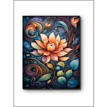 Harz Dekor Lotus Art Mandala Kanvas Tablo Dekoratif Modern Soyut Minimalist