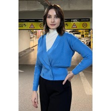 On Fashion 25915-23K Düğmeli Kruvaze Mini Hırka