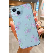 3gen Case iPhone 15 Uyumlu Tatlı Çiçekler Desenli Şeffaf Silikon Kılıf