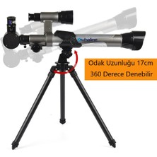 Duhaline 40X Yakınlaştırma 3 Lensli Astronomin Monoküler Eğitici Teleskop Gece Görüş Ay Doğa Gözlem+Tripod