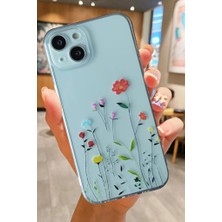 3gen Case iPhone 15 Uyumlu Çiçekler Desenli Şeffaf Silikon Kılıf Flower1 GN116