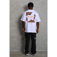 Tarz Yeri Erkek Baskılı Bisiklet Yaka T-Shirt 20/1 Penye - Beyaz