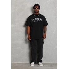 Tarz Yeri Erkek Baskılı Bisiklet Yaka T-Shirt 20/1 Penye - Siyah