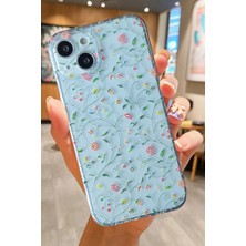 3gen Case iPhone 15 Uyumlu Tatlı Çiçekler Desenli Şeffaf Silikon Kılıf