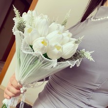 Zb Flowers Gelin buketi Solamayan Islak Lale Buketi el Çiçeğim gelin Buketi gelin Çiçeği
