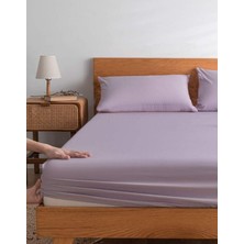 Totem Ranforce Pamuklu Lila Yastık Kılıflı Lastikli Çarşaf Takımı Tek Kişilik 100 x 200