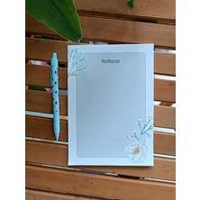 EyER Shoping Beyaz Çiçek A5 Boy Notepad Memopad Check List Not Defteri Bloknot