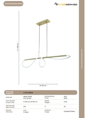 Avize Merkezi A-513-100CM Modern LED Avize