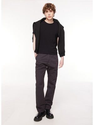 Wrangler Normal Bel Regular Fit Antrasit Erkek Chino Pantolon WA1XFC003 Sustainable Chino Pant