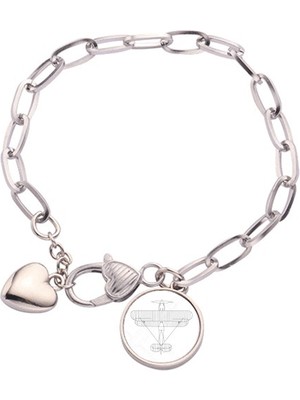 Diythinker Jet Ordusu Sözler Art Deco Moda Kalp Chain Bracelet Jewelry Charm Moda (Yurt Dışından)