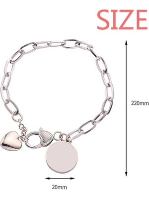 Diythinker Battery Endurance Energy Stamp Pattern Heart Chain Bracelet Jewelry Charm Fashion (Yurt Dışından)