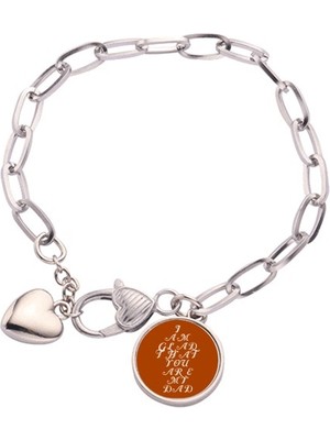 Diythinker Mutlu Peder Babam Eksistasyon Kalp Chain Bracelet Jewelry Charm Fashion (Yurt Dışından)