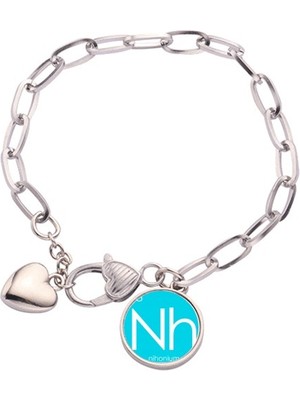 Diythinker Chestry Elementleri Period Masası Zavallı Metaller Nihonium Nh Kalp Chain Bracelet Jewelry Charm Modu (Yurt Dışından)