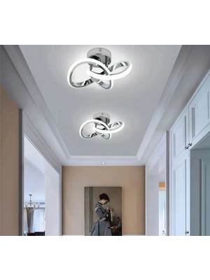 Buiva Modern Plafonyer Tavan Boomerang LED Avize Krom Ledli Avize