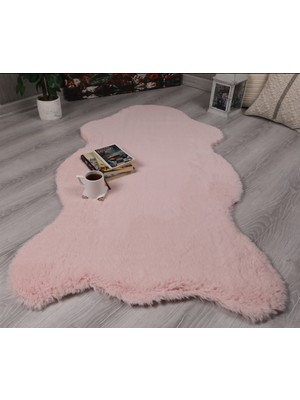 My Evilla Tavşan Tüyü Dekoratif Ultra Yumuşak Post Peluş Kaymaz Halı