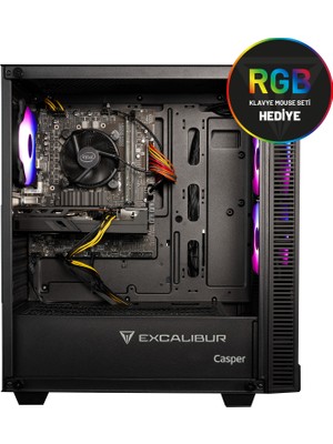 Casper Excalibur E65H.124F-BFB0X-0FD Intel Core i5 12400F 16GB 1TB SSD RTX4060 Freedos Masaüstü Bilgisayar