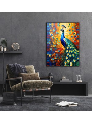 Aden Renkli Tavuskuşu Kanvas Tablo
