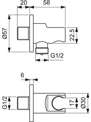 Ideal Standard 

BC807GN Idealrain Ankastre Dirsek-Askı Gümüş Fırtına