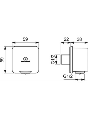 Ideal Standard 

BC772GN Idealrain Square Duş Dirseği Gümüş Fırtına