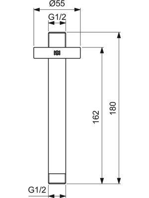 Ideal Standard B9446XG Idealrain Tavandan Duş Kolu-15 cm Mat Siyah