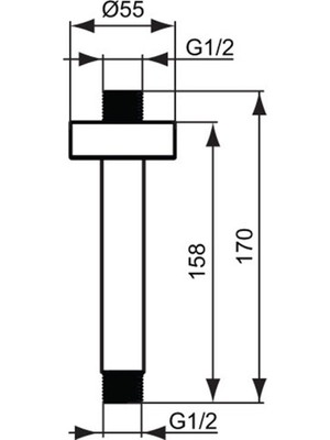 Ideal Standard 

B9446A2 Idealrain Tavandan Duş Kolu-15 cm Fırçalanmış Altın