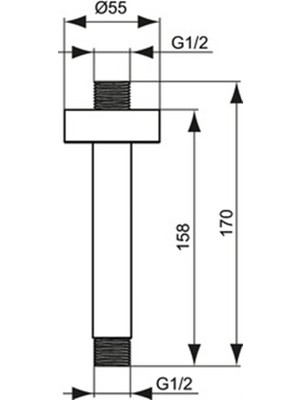 Ideal Standard 

B9446A5 Idealrain Tavandan Duş Kolu-15 cm Manyetik Gri