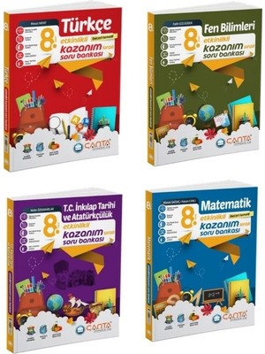 Çanta Yayınları Full Set 8.Sınıf Etkinlikli Kazanım Matematik Türkçe Fen Inkılap Soru Bankası 2024