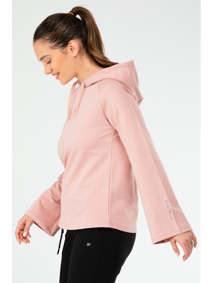 Speedlife Orkide Regular Fit Düz Pamuklu Kapüşonlu Kadın Sweatshirt - SC1176