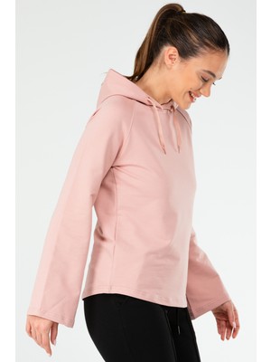 Speedlife Orkide Regular Fit Düz Pamuklu Kapüşonlu Kadın Sweatshirt - SC1176