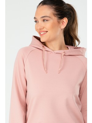 Speedlife Orkide Regular Fit Düz Pamuklu Kapüşonlu Kadın Sweatshirt - SC1176