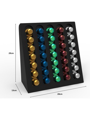 Decorelax Kapsül Kahve Organizer Stand Model-2 Siyah