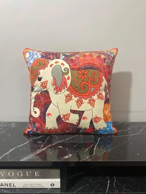 Palmia Home Fil Desenli Çift Taraflı Dekoratif Kırlent Kılıfı