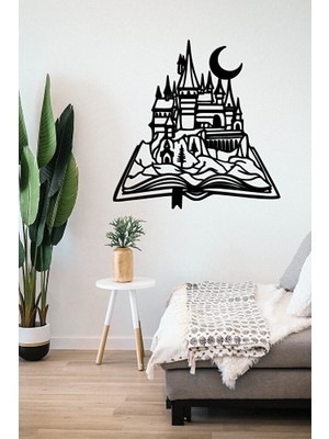 ioadesign Ahşap Duvar Dekoru Tablo - Harry Potter - Hogwarts Silueti