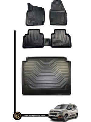 Gold Citroen Berlingo 2019+ 3D Havuzlu Oto Paspas ve Bagaj Havuzu Dizayn Seti