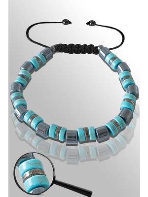 Tesbih Atölyesi Sertifikalı Turkuaz - Terahertz Taşı Bileklik - Ayarlamalı