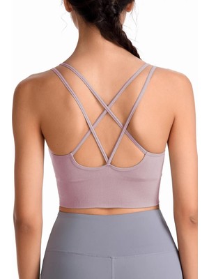 Ghassy Co. Kadın Cross Back Yoga Egzersiz Fitness Spor Sütyeni Nefes Alabilir Kumaş ile CRS003