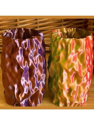 Turansoy Craft Fluid Dekoratif Vazo 2'li Set (20 Cm)