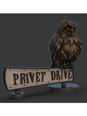 Harry Potter Felsefe Taşı Privet Drive Sokak Tabelası Dekoru (18 cm Genişlik)