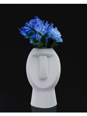 Turansoy Craft Silent Dude Iskandinav Dekoratif Vazo Insan Yüzü Vazo