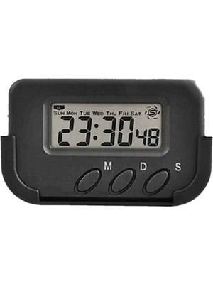 Tekno Trust Mini Dijital Saat Tarih Kronometre Göstergesi Alarmlı Yapışkanlı Mutfak ve Spor Için Saat