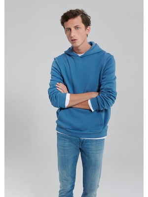 Mavi Kapüşonlu Mavi Basic Sweatshirt 0610937-70739