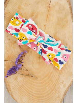 Babygiz Renkli Kedi Desenli El Yapımı Yumuşak Fiyonk Bağlamalı Doğal Pamuklu Penye Bebek Çocuk Kız Bandana Gökkuşağı Serisi