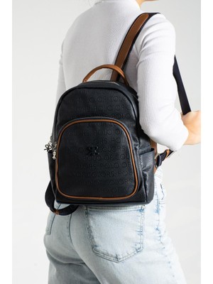 Impolo Asya Laciverttabagofraj Baskı Kadın Sırt Çantası 27X32 Ebatında