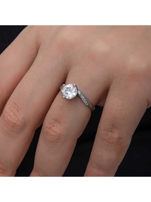 Gümüş Tek Taş Kadın Yüzük  SL6855