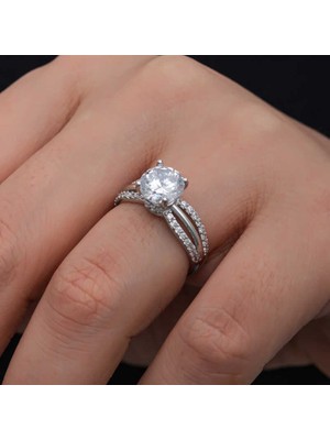 Gümüş Tek Taş Kadın Yüzük  SL6856