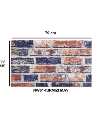 Renkli Duvarlar 70X38CM 3D Lacivert Kiremit Tuğla Desen Kendinden Yapışkanlı Sünger Duvar Paneli Kağıdı