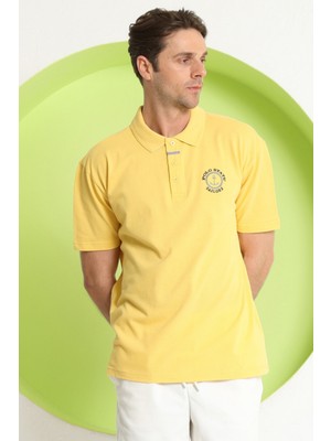 Polo State Erkek Relaxed Polo Yaka T-Shirt Sarı