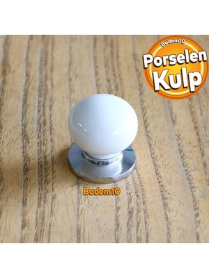 Badem10 Gül Gerçek Porselen Beyaz Düğme Kulplar Mobilya Mutfak Dolabı Çekmece Dolap Kapak Kulpu Kulbu