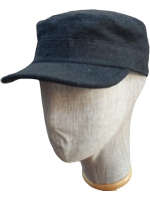 Salar Ticaret Kışlık Kastro Model Şapka Kaşe Kumaş Füme Renk Ayarlanabir